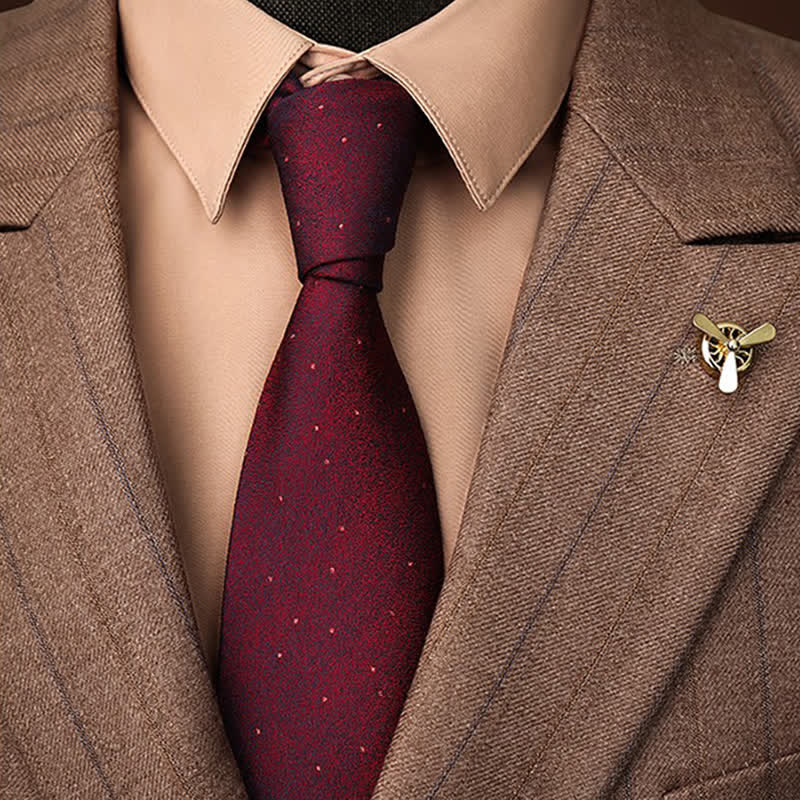 Cravatta da uomo con pois bordeaux - Borgogna - image 0