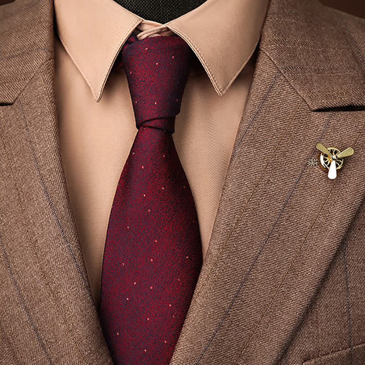 Cravatta da uomo con pois bordeaux - Borgogna - image 0