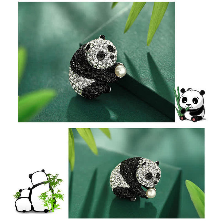 Spilla da donna a forma di panda scintillante