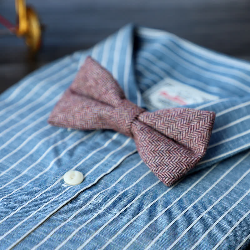 Papillon semplice in misto lana tweed da uomo
