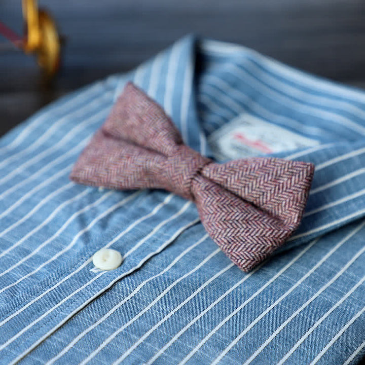 Papillon semplice in misto lana tweed da uomo