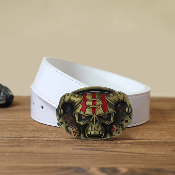 Cintura in pelle con fibbia Joker Clown Skull fai da te da uomo