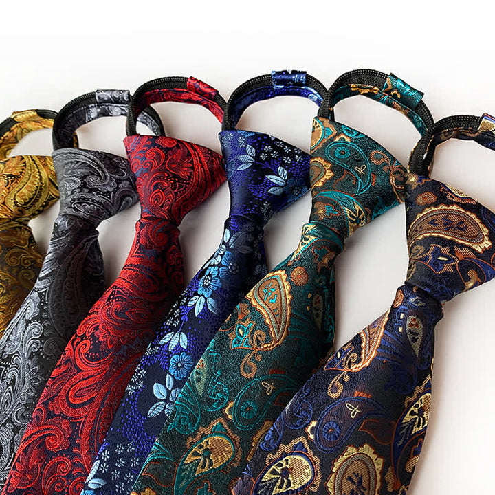 Cravatta floreale con cerniera Paisley retrò da uomo