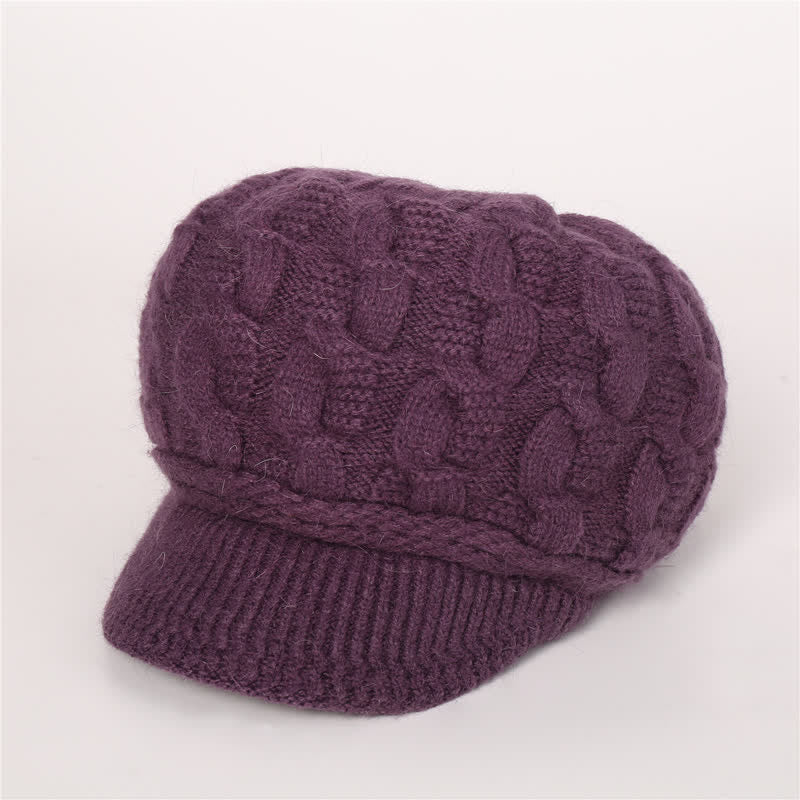 Cappello con visiera e fodera soffice e soffice da donna - Viola scuro - Regolabile (circa 19,69"-23,62") - image 30