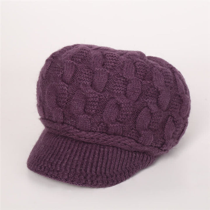 Cappello con visiera e fodera soffice e soffice da donna - Viola scuro - Regolabile (circa 19,69"-23,62") - image 30