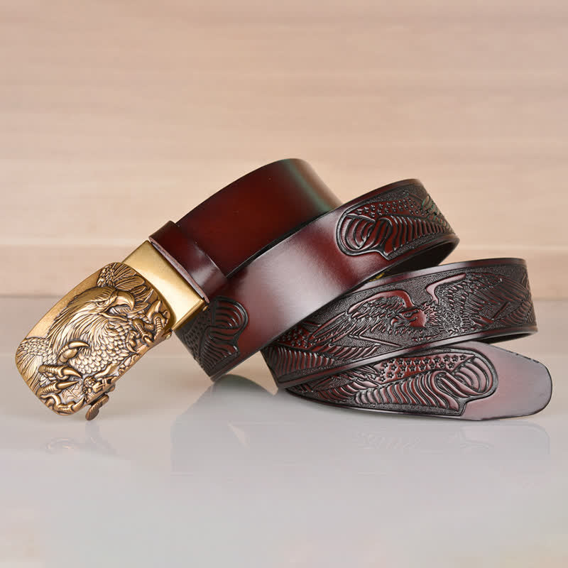 Cintura in pelle con chiusura automatica Mighty Eagle Sharp Claw da uomo