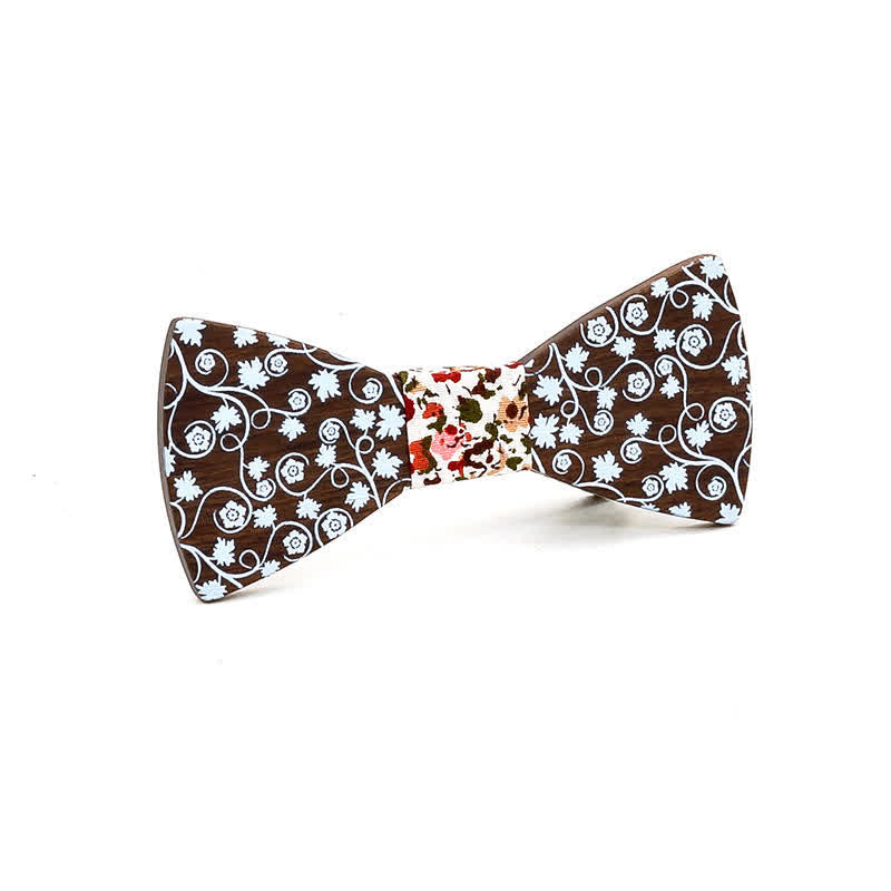Papillon in legno con stampa floreale Kid Glorious - Bianco e rosso floreale - image 4
