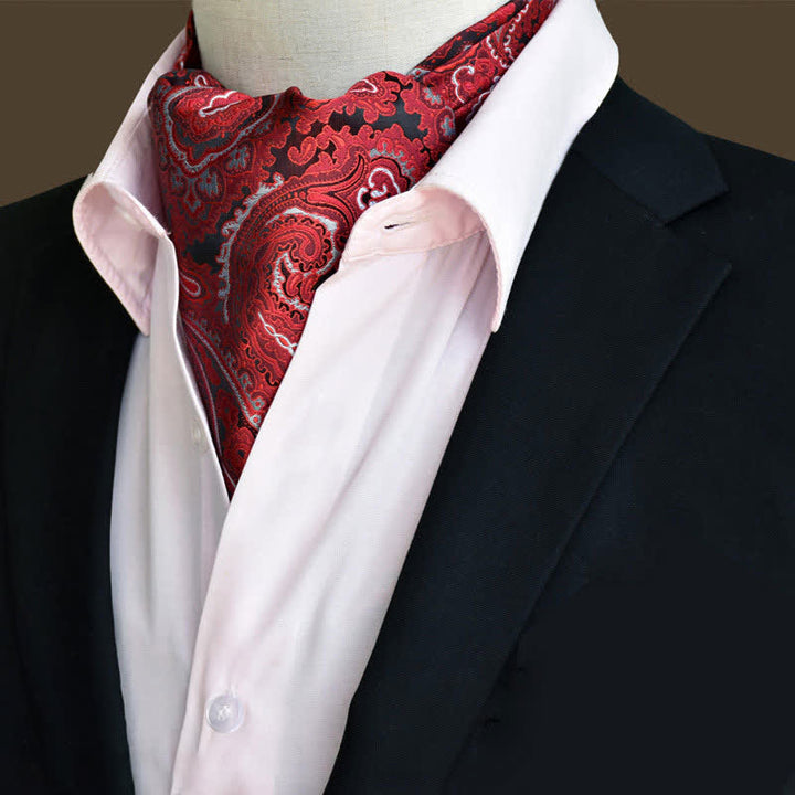Cravatta rossa da ballo da uomo con motivo floreale Ascot Paisley