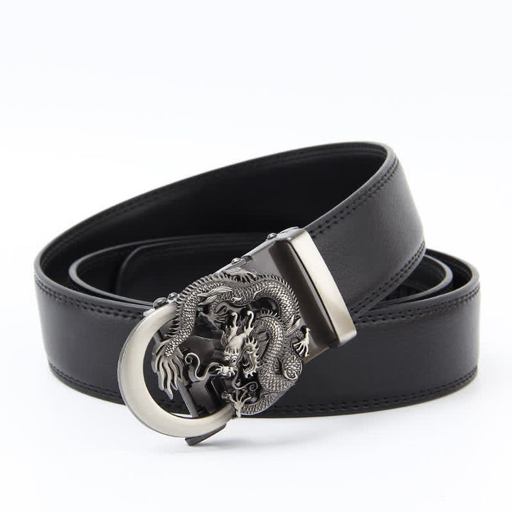 Cintura in pelle con cricchetto automatico Dragon Business da uomo