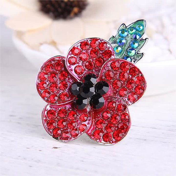Spilla da donna con papavero rosso splendido