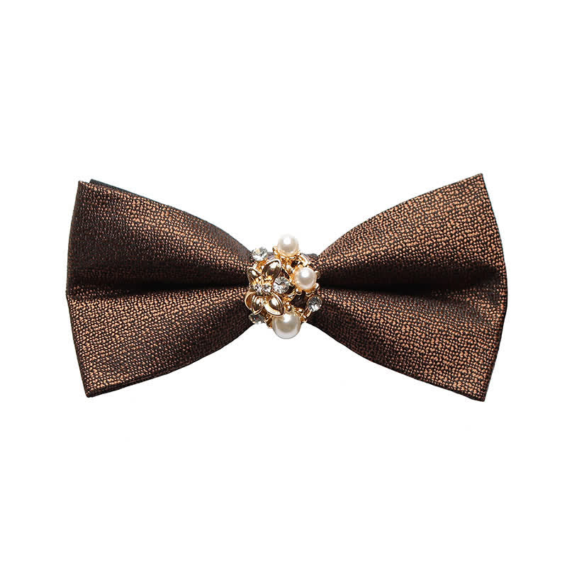 Papillon da smoking formale da uomo con perle - Marrone - image 8