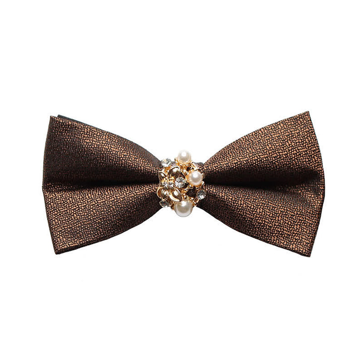 Papillon da smoking formale da uomo con perle - Marrone - image 8