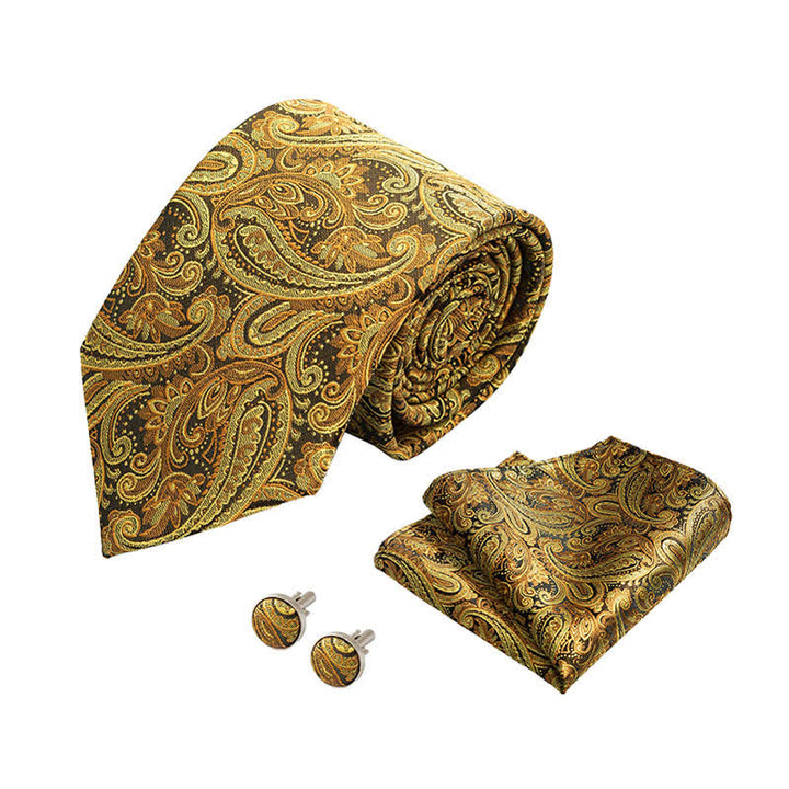 Set di 3 cravatte classiche da uomo con motivo Paisley floreale 