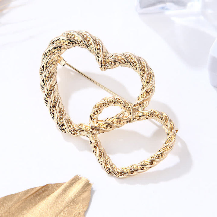 Spilla da donna Double Love Heart To Heart
