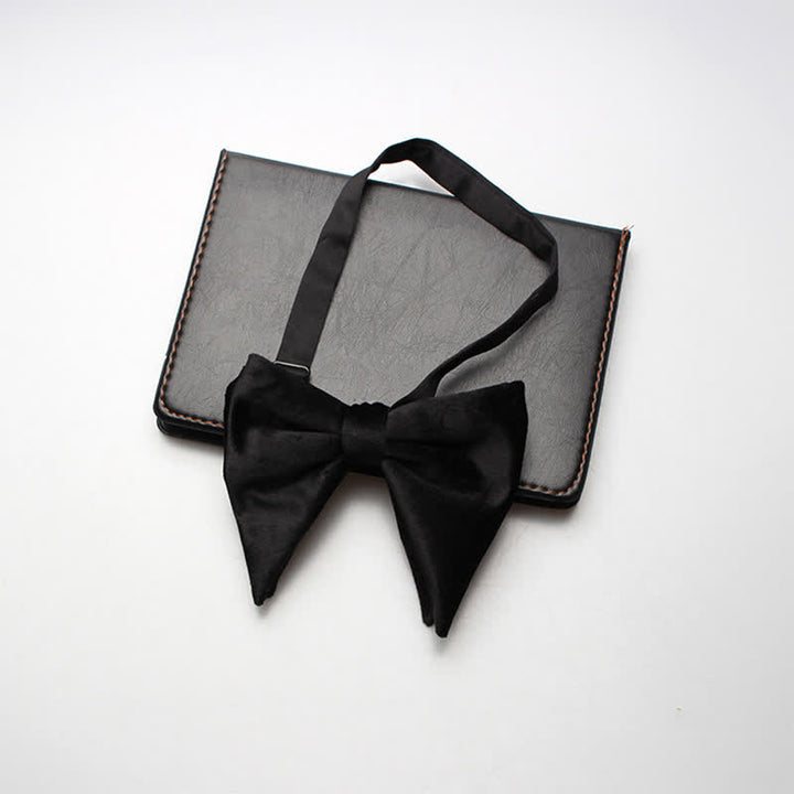 Papillon da sposa a punta oversize in velluto da uomo - Nero - image 8