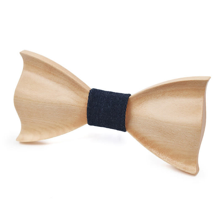 Papillon classico in legno d'acero da uomo - Bianco #7 - image 19