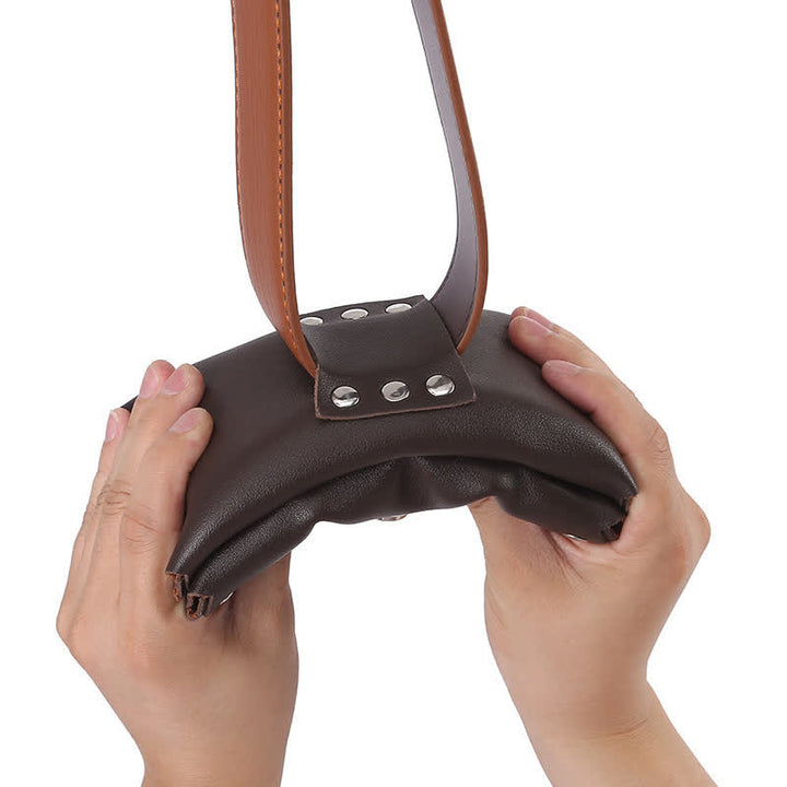 Borsa da cintura in pelle universale per telefono con bottone decorativo a rivetto