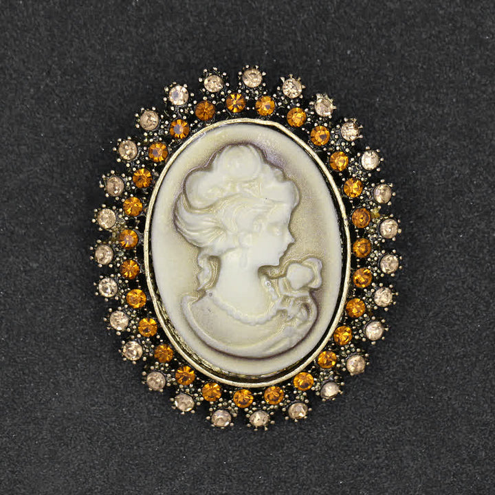 Spilla vittoriana ovale con cammeo da donna - Oro - image 0