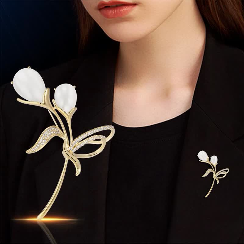 Spilla di perle di tulipano squisita da donna