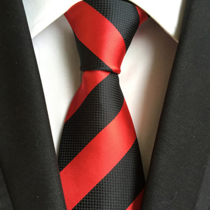 Cravatta a righe Peppy Block da uomo - Rosso e nero - image 2