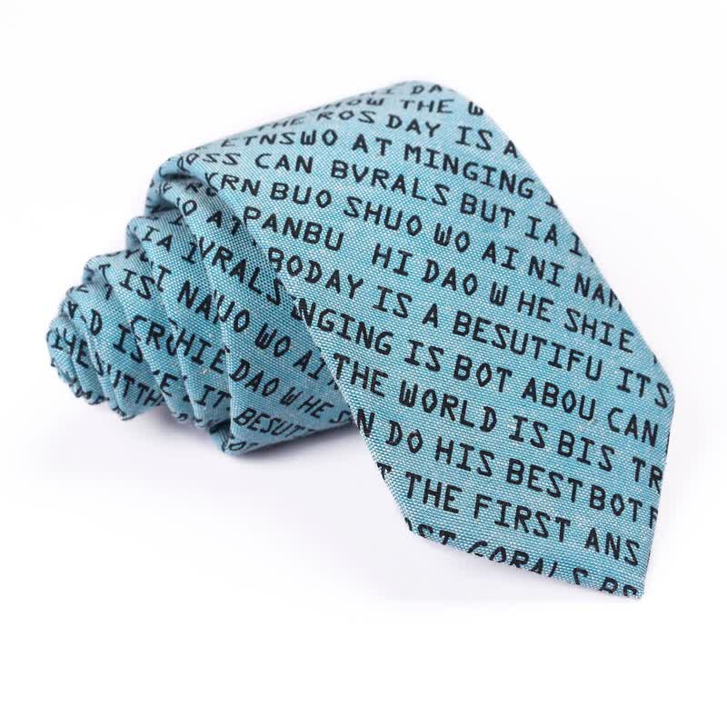 Cravatta casual creativa da uomo con lettere inglesi