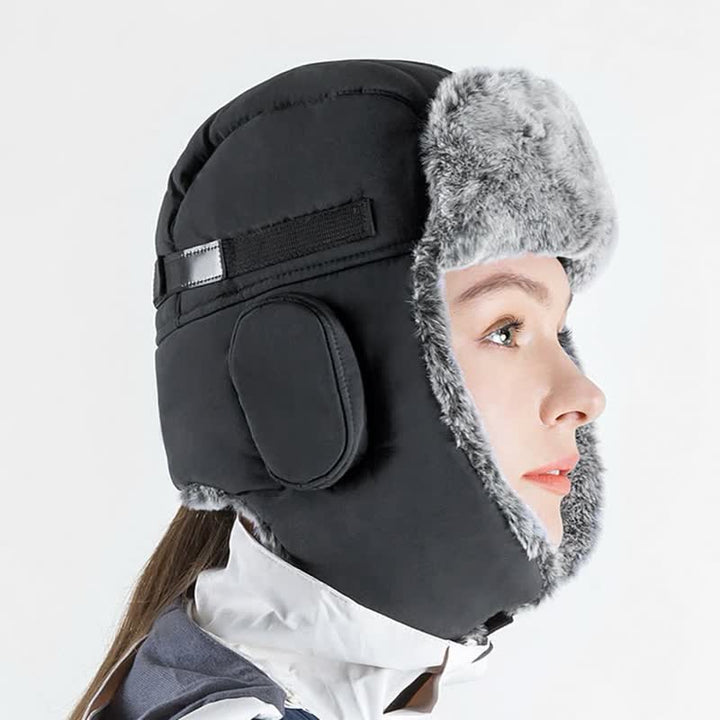 Cappello da aviatore unisex per esterni con pelliccia sintetica