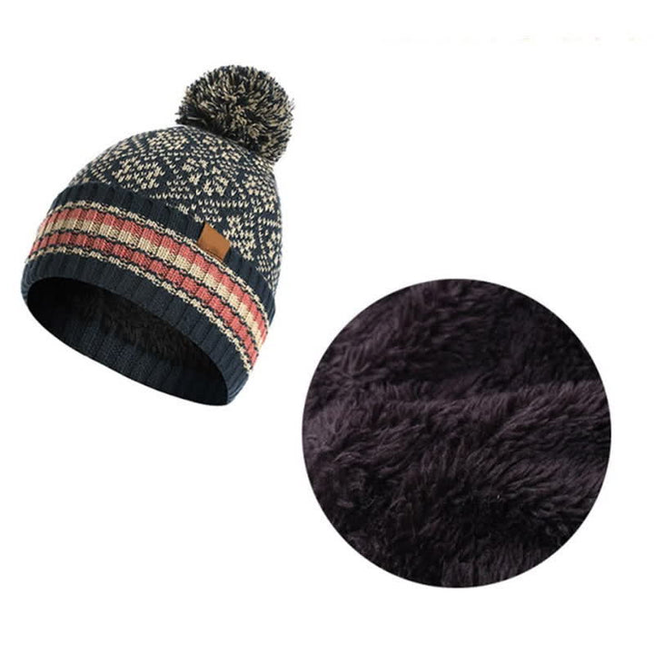 Set di 3 guanti touchscreen unisex con cappello e sciarpa a fiocco di neve