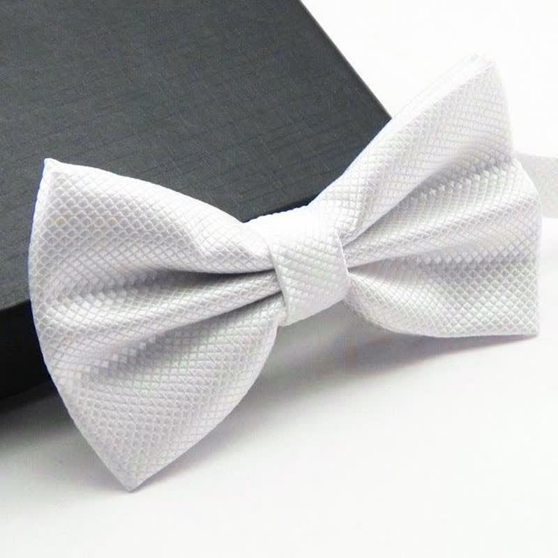 Papillon da uomo a micro-quadri di colore base - Bianco - image 12