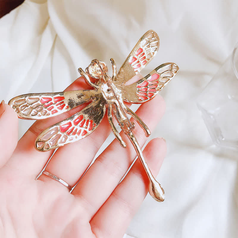 Spilla da donna lussuosa con libellula in strass da palazzo