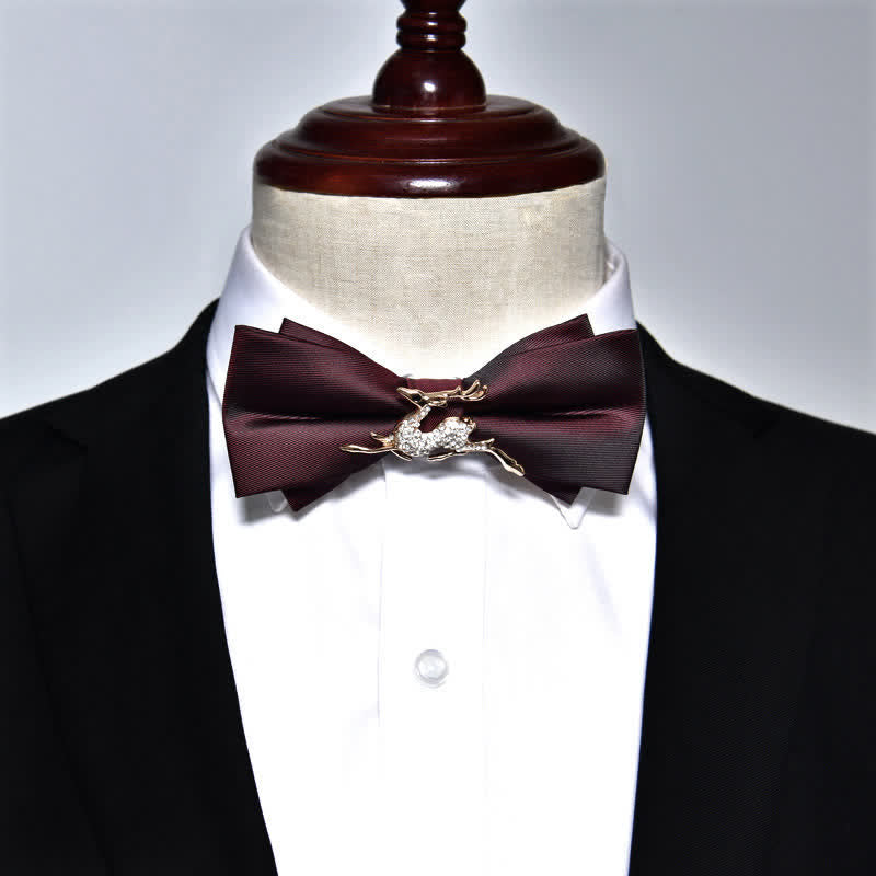 Papillon da uomo in metallo opaco con strass