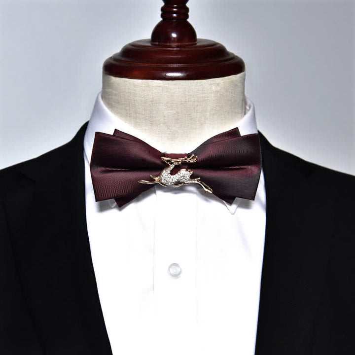 Papillon da uomo in metallo opaco con strass
