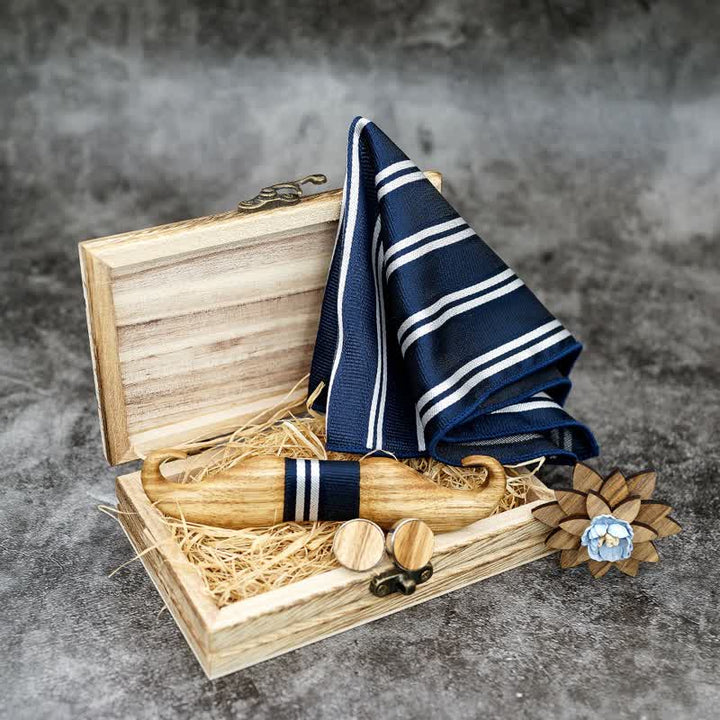 Set di 4 papillon in legno con baffi Burlywood da uomo - image 4