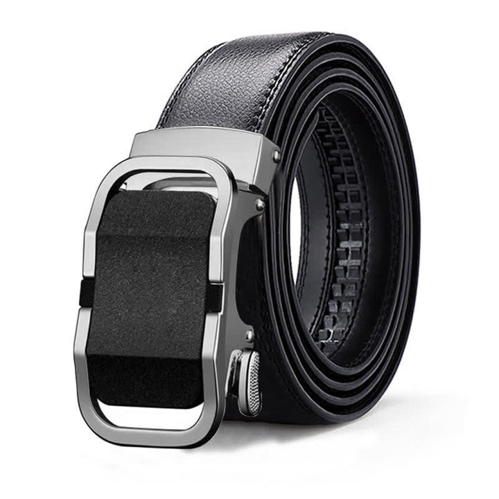 Cintura in pelle con fibbia automatica in rilievo di lusso da uomo - Stile n. 6 - Argento - 46 - image 18