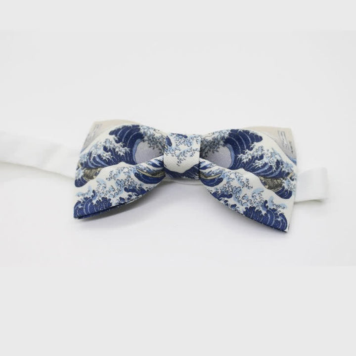 Papillon da uomo con onde blu oceano