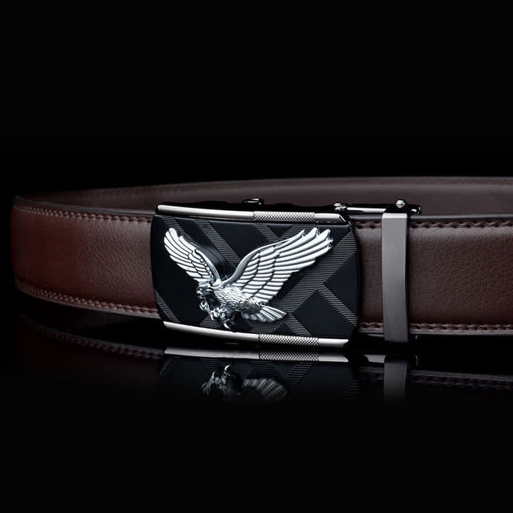 Cintura in pelle con fibbia automatica Animal Eagle da uomo