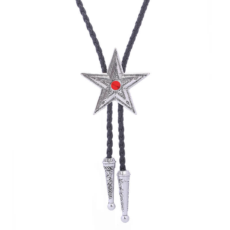 Collana con ciondolo a forma di stella in pietra naturale vintage Bolo Tie