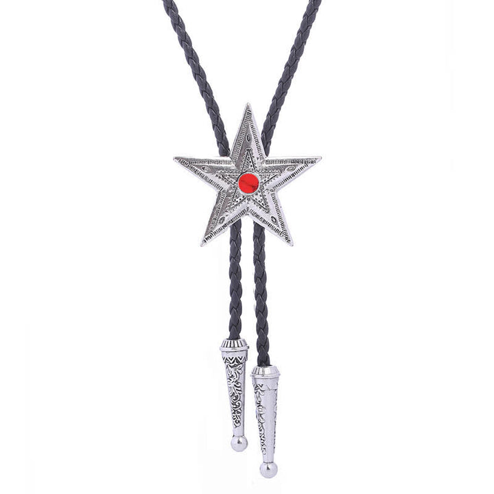 Collana con ciondolo a forma di stella in pietra naturale vintage Bolo Tie