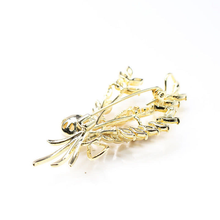 Spilla da donna con spiga di grano e zirconi abbaglianti - image 5