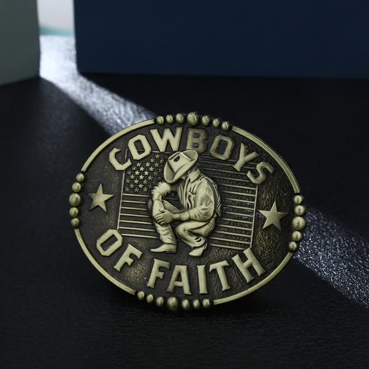 Cintura in pelle con fibbia "Cowboys Of Faith" fai da te da uomo