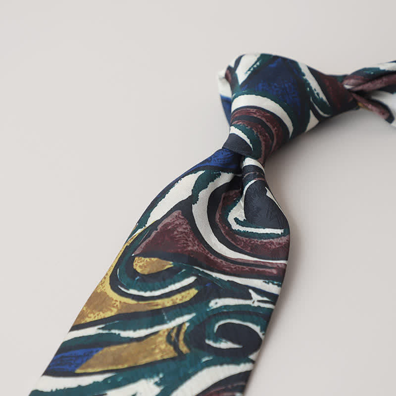 Cravatta da uomo con pittura astratta classica