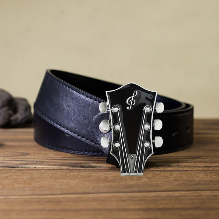 Cintura in pelle con fibbia per paletta di chitarra musicale fai da te da uomo