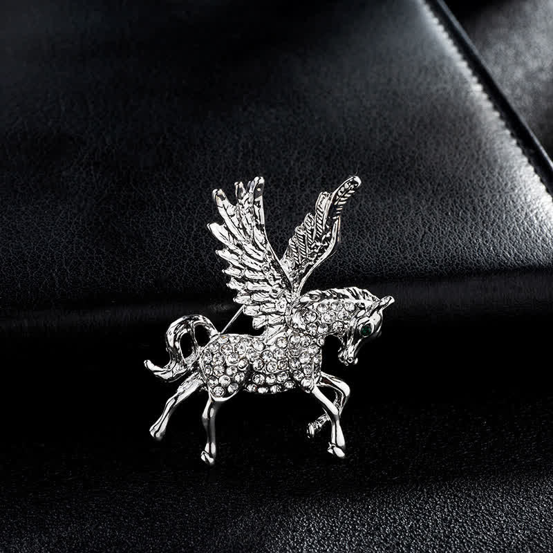 Spilla vintage da uomo con ali di Pegaso