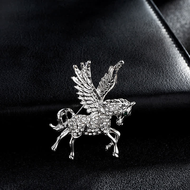 Spilla vintage da uomo con ali di Pegaso