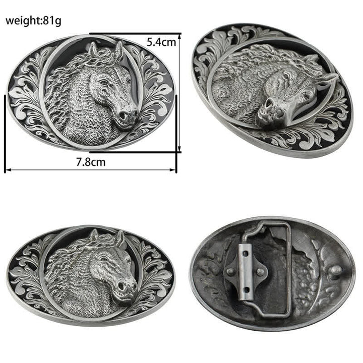 Cintura in pelle con fibbia a testa di cavallo fai da te da uomo - image 3