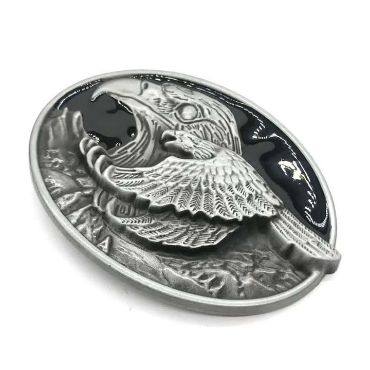 Cintura in pelle con fibbia goffrata Double Eagle fai da te da uomo