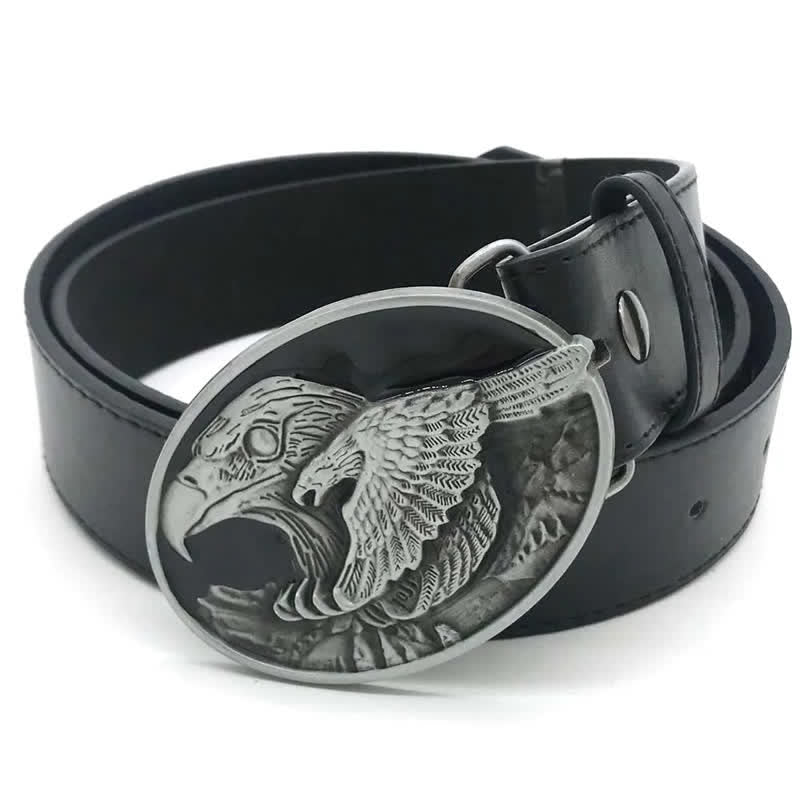 Cintura in pelle con fibbia goffrata Double Eagle fai da te da uomo