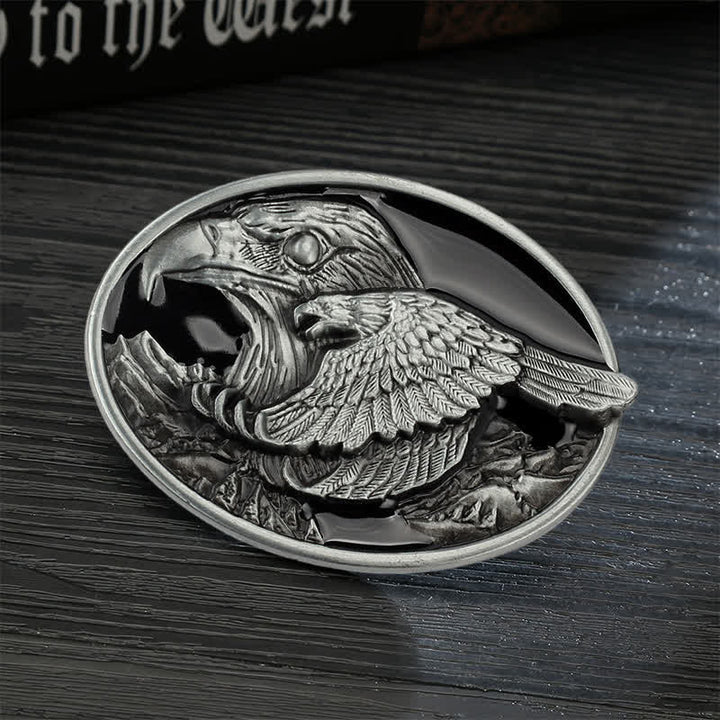 Cintura in pelle con fibbia goffrata Double Eagle fai da te da uomo