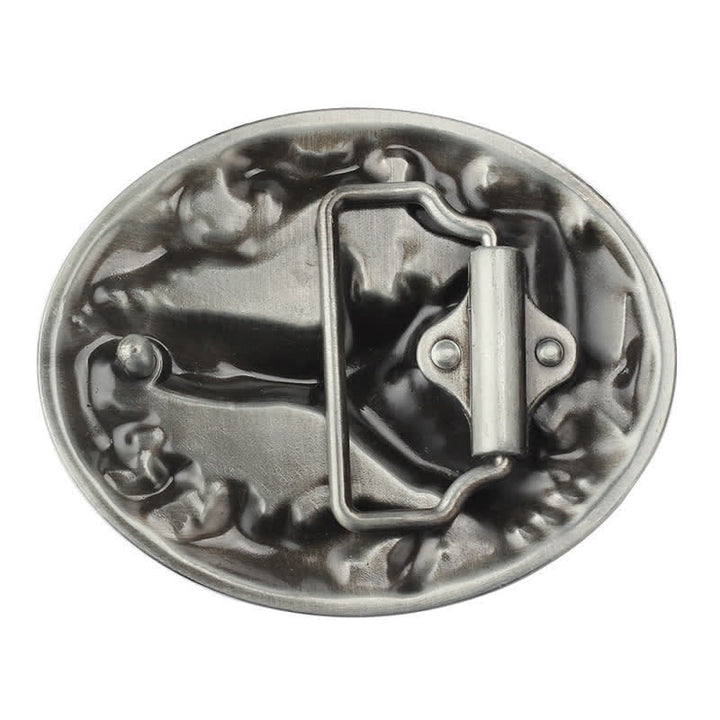 Cintura in pelle con fibbia ovale smaltata a forma di foglia d'aquila fai da te da uomo - image 1
