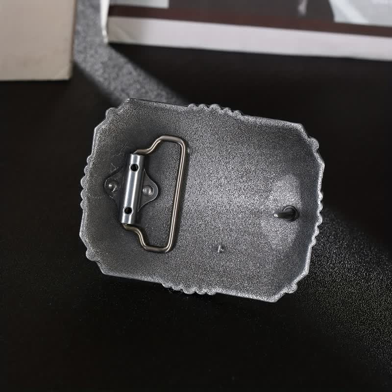 Cintura in pelle fai da te da uomo con fibbia a forma di testa di toro Longhorn