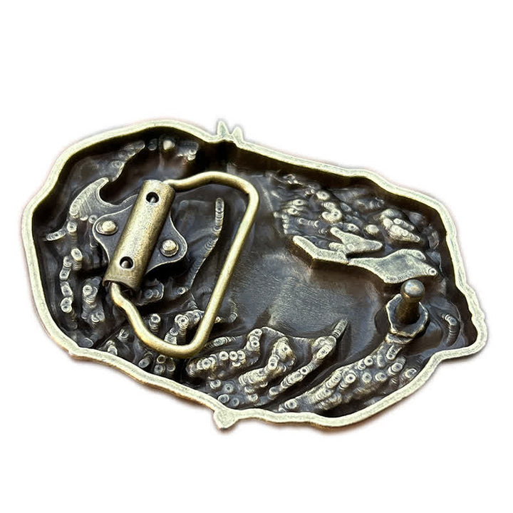 Cintura in pelle con fibbia Wild Running Horses fai da te da uomo